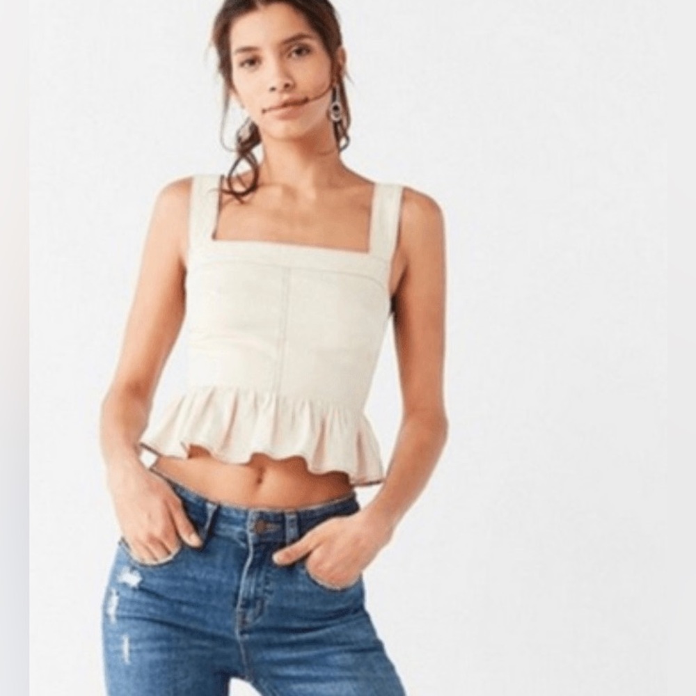 Urban Outfitters Beckett Square Neck Peplum Cami
